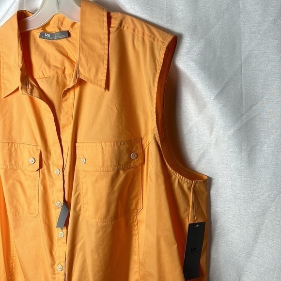 Y2K, vtg,NWT, LEE  shirt,women 3X  .Orange ,cotton blend ,cottagecore, - Picture 4 of 11